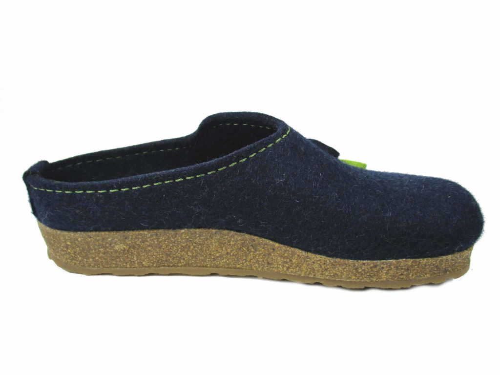 Haflinger Kanon Slippers Clogs Mules Wool Felt Scuffs Slip On House Blue Shoes - Bartel-Shop