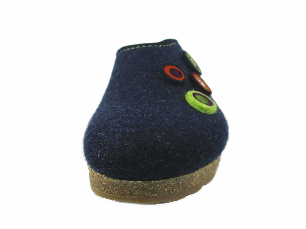 Haflinger Kanon Slippers Clogs Mules Wool Felt Scuffs Slip On House Blue Shoes - Bartel-Shop