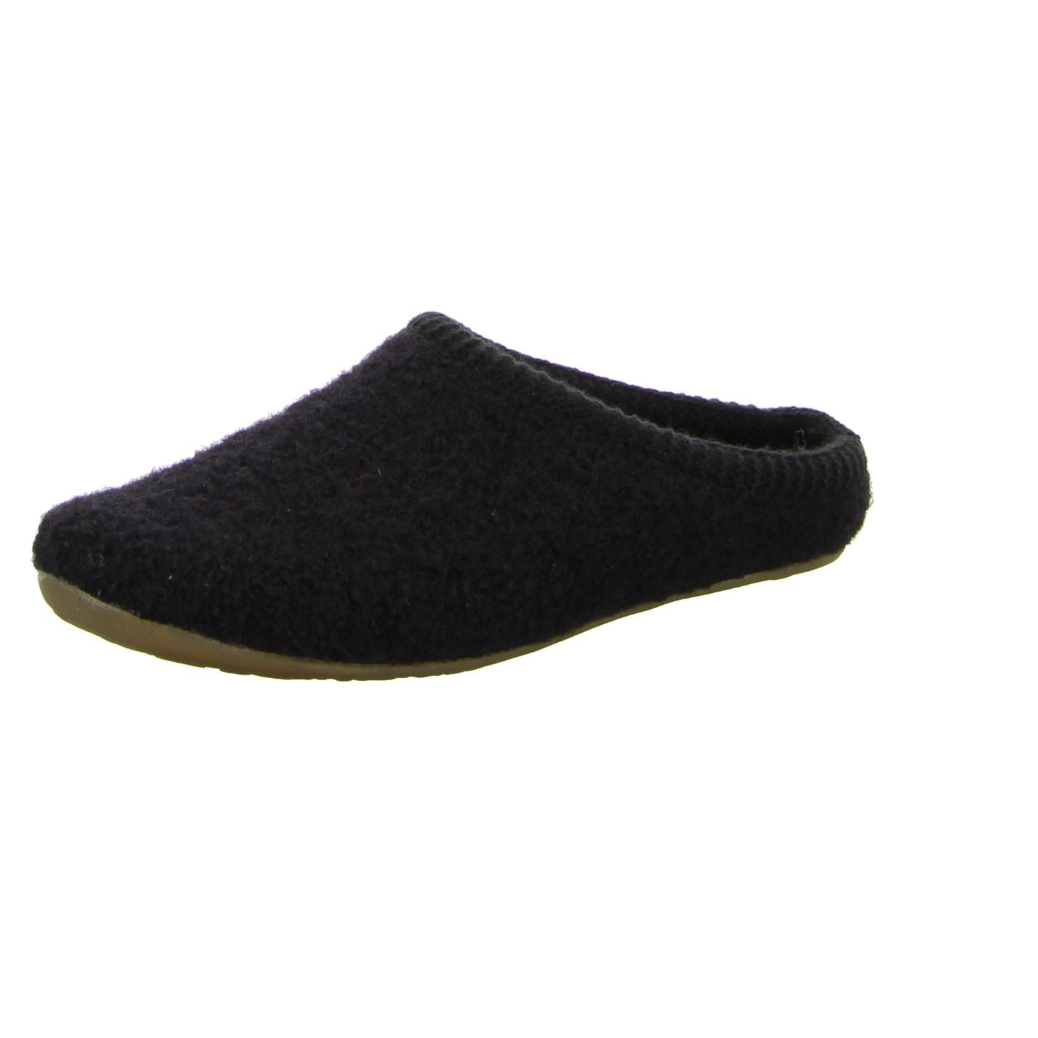 Haflinger Slippers Clogs Mules Wool Felt Scuffs Slip On House Shoes Black - Bartel-Shop