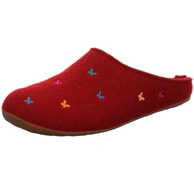 Haflinger Slippers red female Sandals Clogs - Bartel-Shop