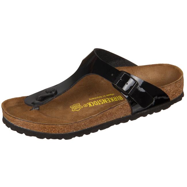 Birkenstock Gizeh Patent Birko-Flor Slides Sandals Shoes Thongs black regular - Bartel-Shop