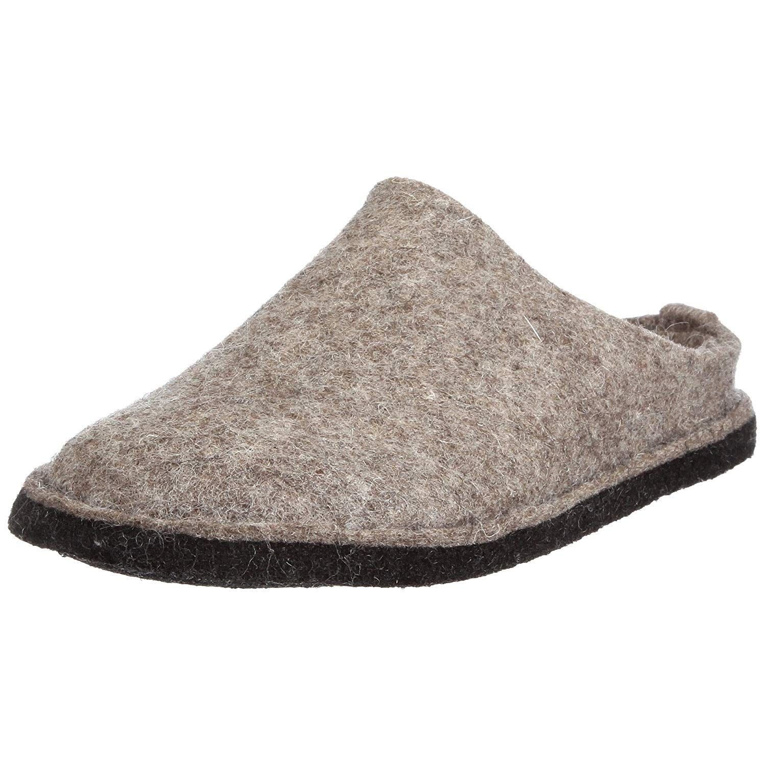 Haflinger Haflinger Slippers Clogs Mules Wool Felt Scuffs Slip Brown House Shoes - Bartel-Shop