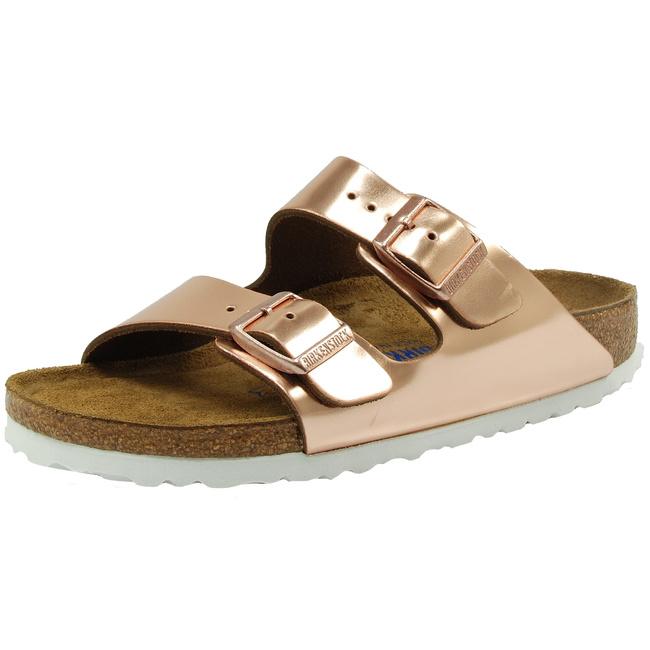 Birkenstock Arizona Metallic Copper White Sole Sandals Slides Thongs Leather SFB narrow - Bartel-Shop