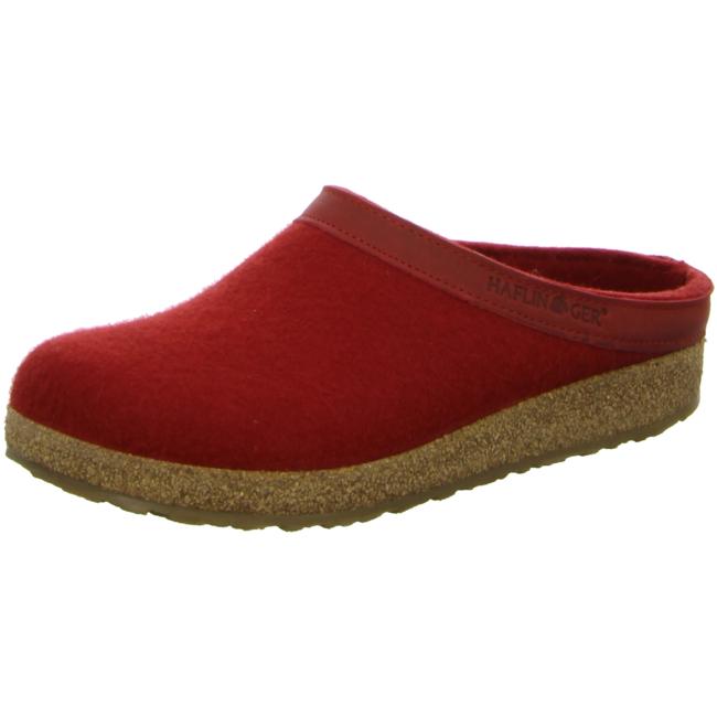 Haflinger Slippers red male Sandals Clogs Grizzly Wool - Bartel-Shop