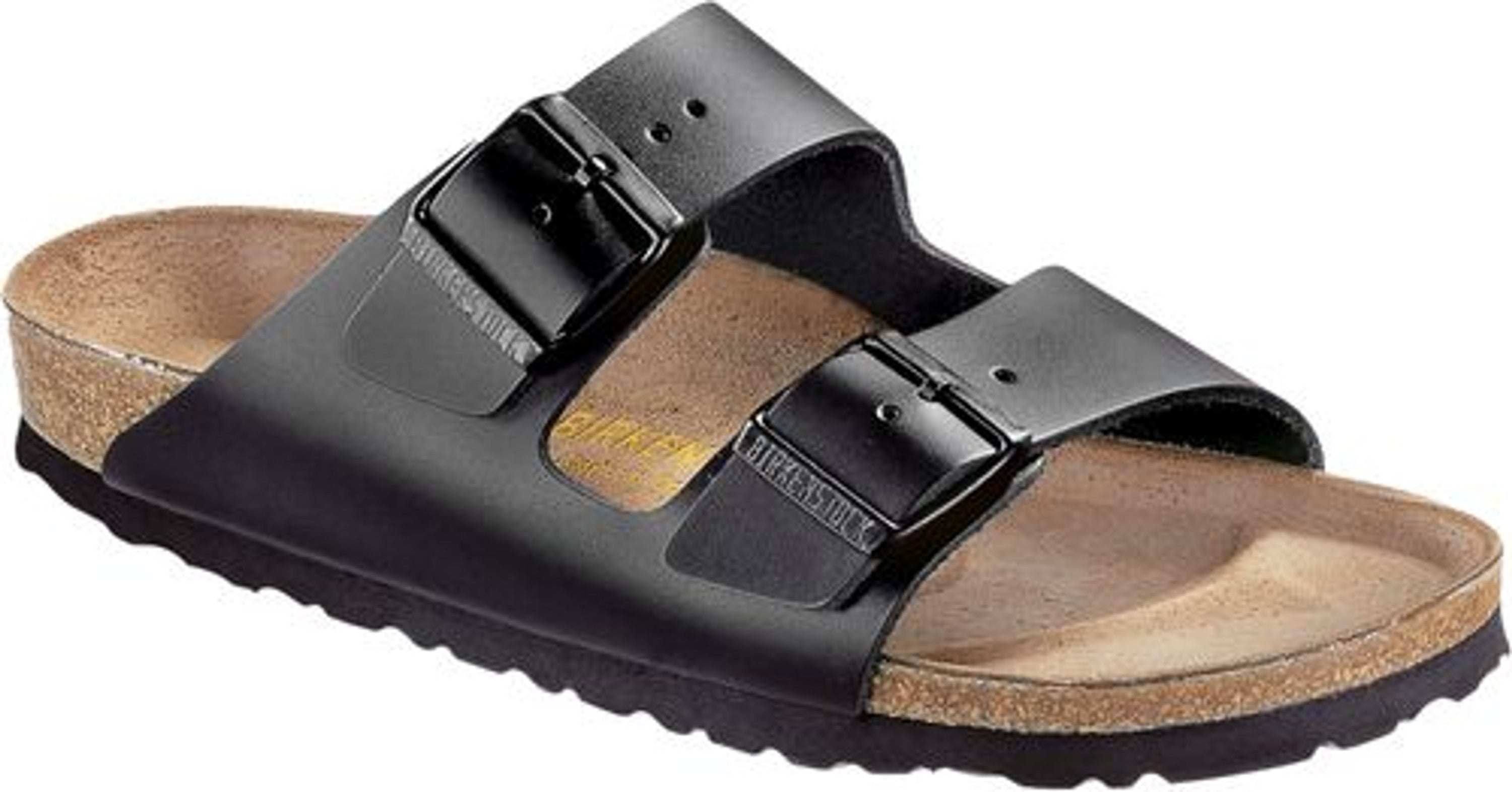 Birkenstock Arizona ladies mules smooth leather narrow black leather - Bartel-Shop