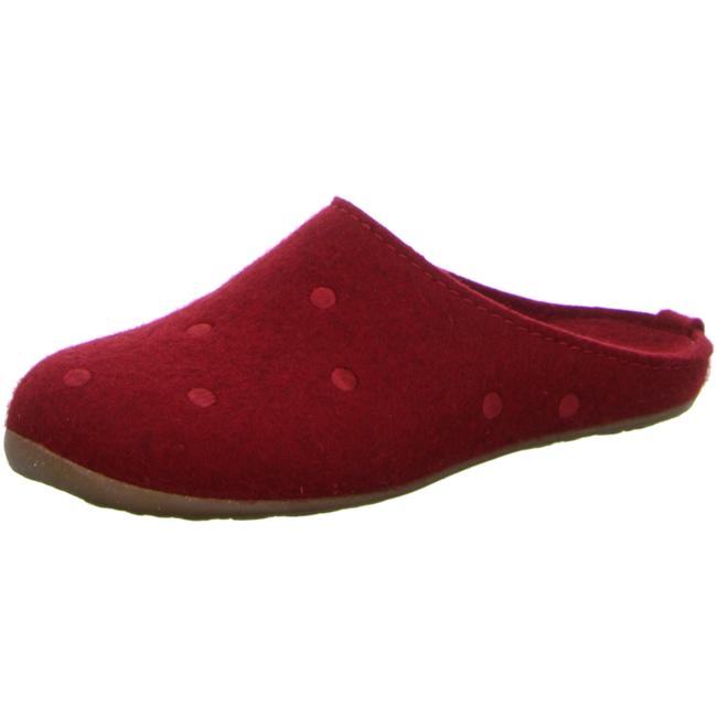 Haflinger Slippers red female Sandals Clogs Felt - Bartel-Shop