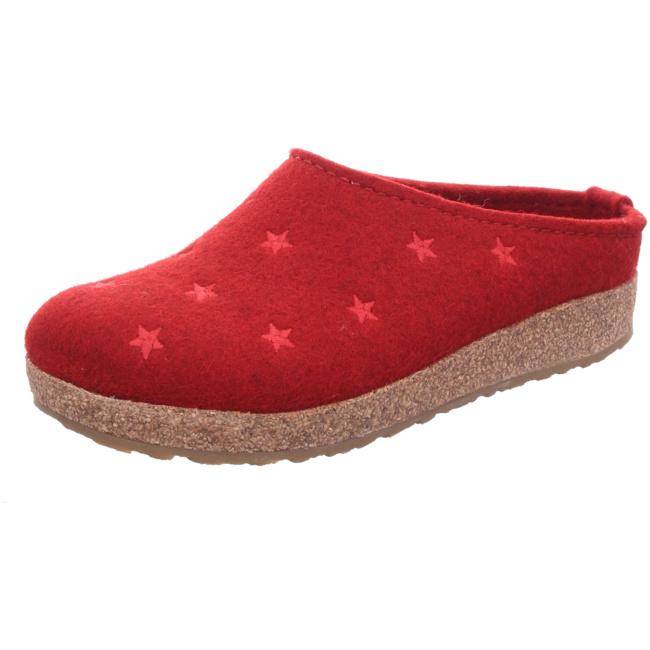 Haflinger Slippers red female Sandals Clogs Wool-feed - Bartel-Shop