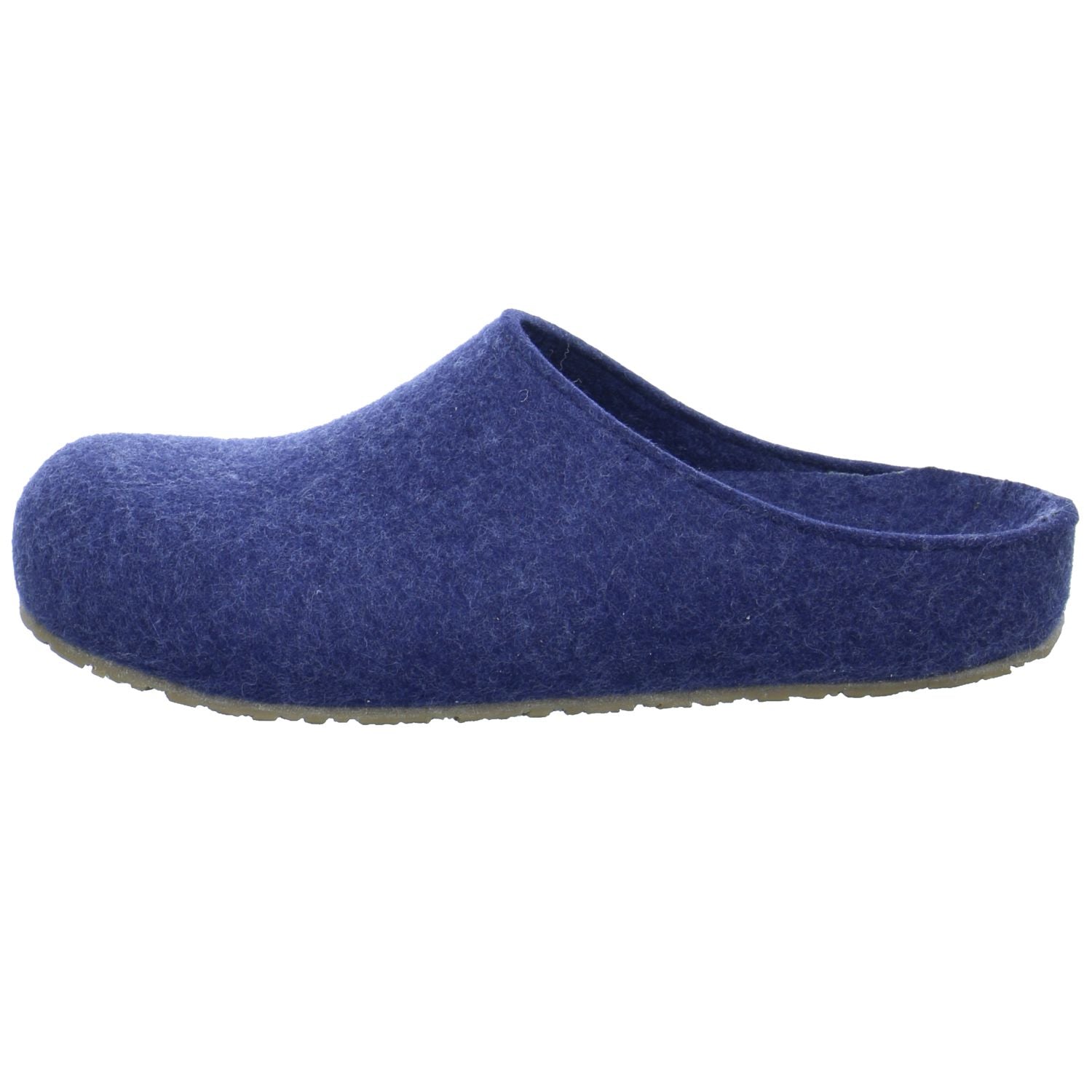 Haflinger Slippers Clogs Mules Wool Felt Scuffs Slip On House Shoes Navy Blue - Bartel-Shop