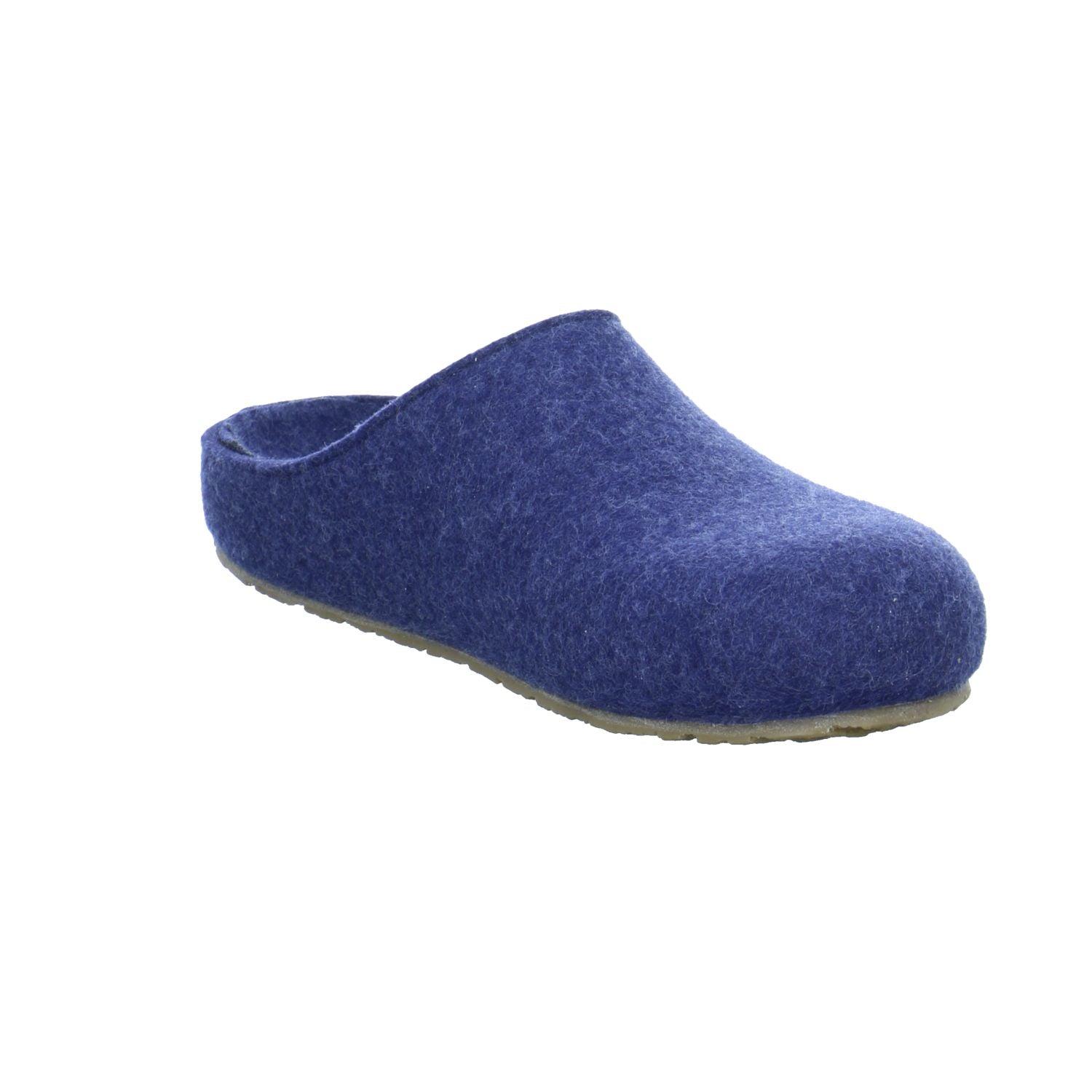 Haflinger Slippers Clogs Mules Wool Felt Scuffs Slip On House Shoes Navy Blue - Bartel-Shop