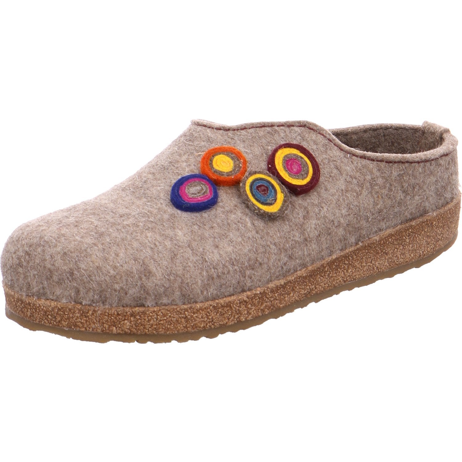 Haflinger Kanon Slippers Clogs Mules Wool Felt Scuffs Slip House Shoe Torf Brown - Bartel-Shop
