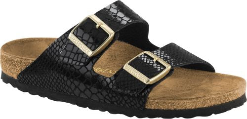 Birkenstock mules Arizona BF Shiny Snake black - Bartel-Shop