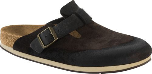 Birkenstock Clog Boston brown finish suede - Bartel-Shop