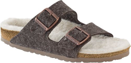 Birkenstock mule Arizona WZ cacao happy lamb beige - Bartel-Shop