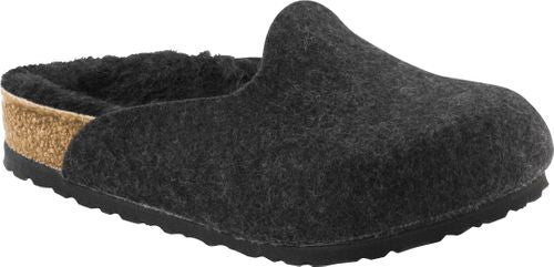 Birkenstock clog Amsterdam anthracite happy lamb black wool - Bartel-Shop