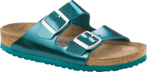 Birkenstock mule Arizona NL SFB metallic green - Bartel-Shop