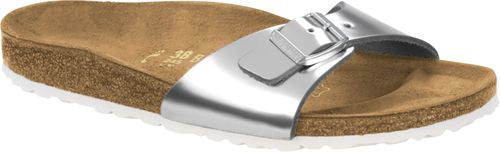 Birkenstock mules Madrid leather metallic silver - Bartel-Shop