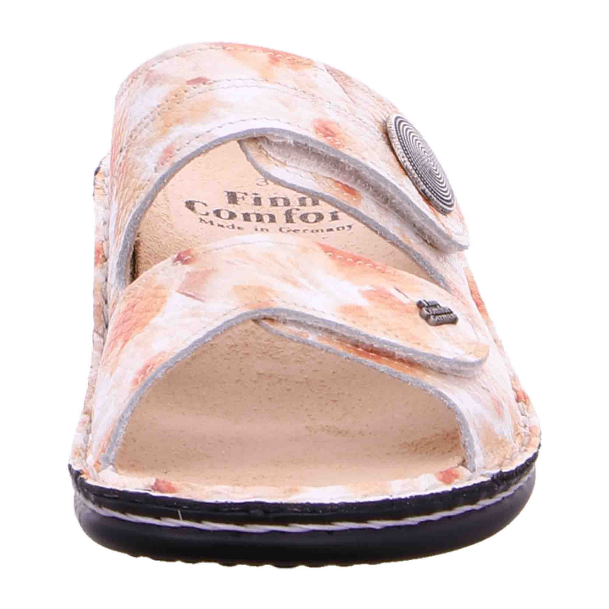 Finn Comfort Sansibar Peach Women's Sandals - Multicolor Leather Slides with Adjustable Straps and Removable Insoles - Bartel-Shop