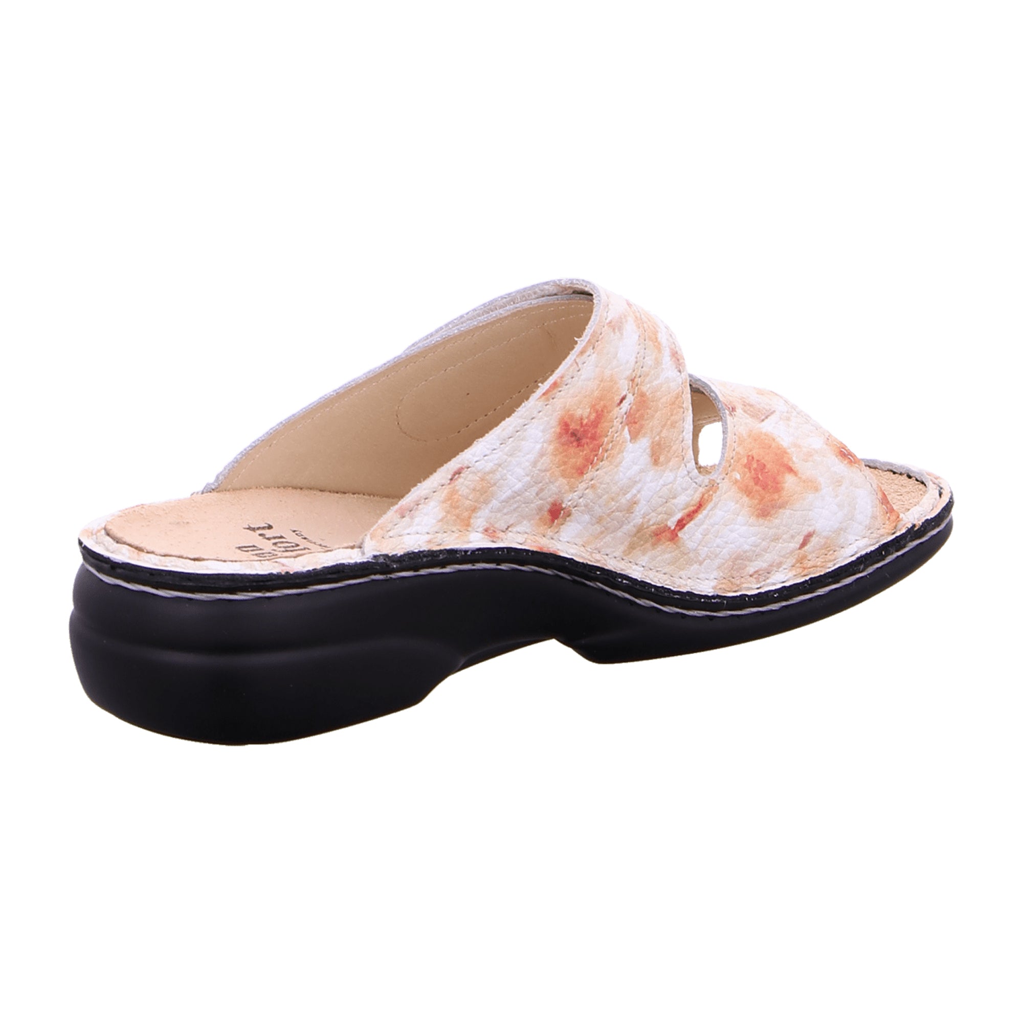 Finn Comfort Sansibar Peach Women's Sandals - Multicolor Leather Slides with Adjustable Straps and Removable Insoles - Bartel-Shop