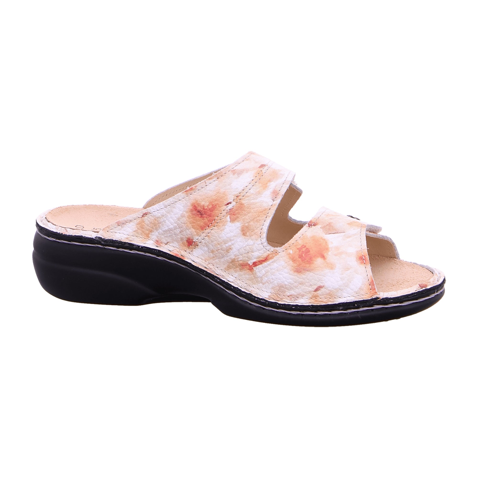 Finn Comfort Sansibar Peach Women's Sandals - Multicolor Leather Slides with Adjustable Straps and Removable Insoles - Bartel-Shop