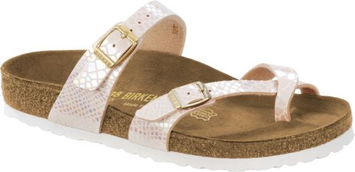 Birkenstock thong sandals Mayari shiny snake cream BF - Bartel-Shop