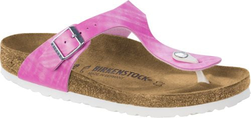 Birkenstock Gizeh thong sandal shiny check rose BF - Bartel-Shop