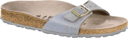 Birkenstock Madrid VL washed out metallic blue silver - Bartel-Shop