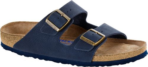 Birkenstock mule Arizona WB nubuck leather steer indigo - Bartel-Shop
