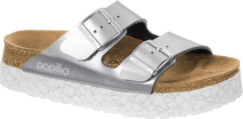 Birkenstock Papillio mule Arizona monochrome marble silver - Bartel-Shop