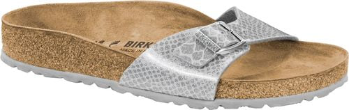 Birkenstock Madrid magic snake silver Birko-Flor - Bartel-Shop