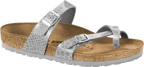 Birkenstock thong sandal Mayari magic snake silver - Bartel-Shop