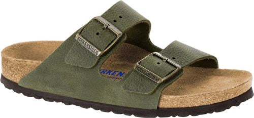 Birkenstock mule Arizona steer khaki nubuck leather - Bartel-Shop