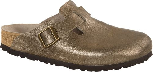 Birkenstock Clog Boston washed metallic antique gold NL - Bartel-Shop
