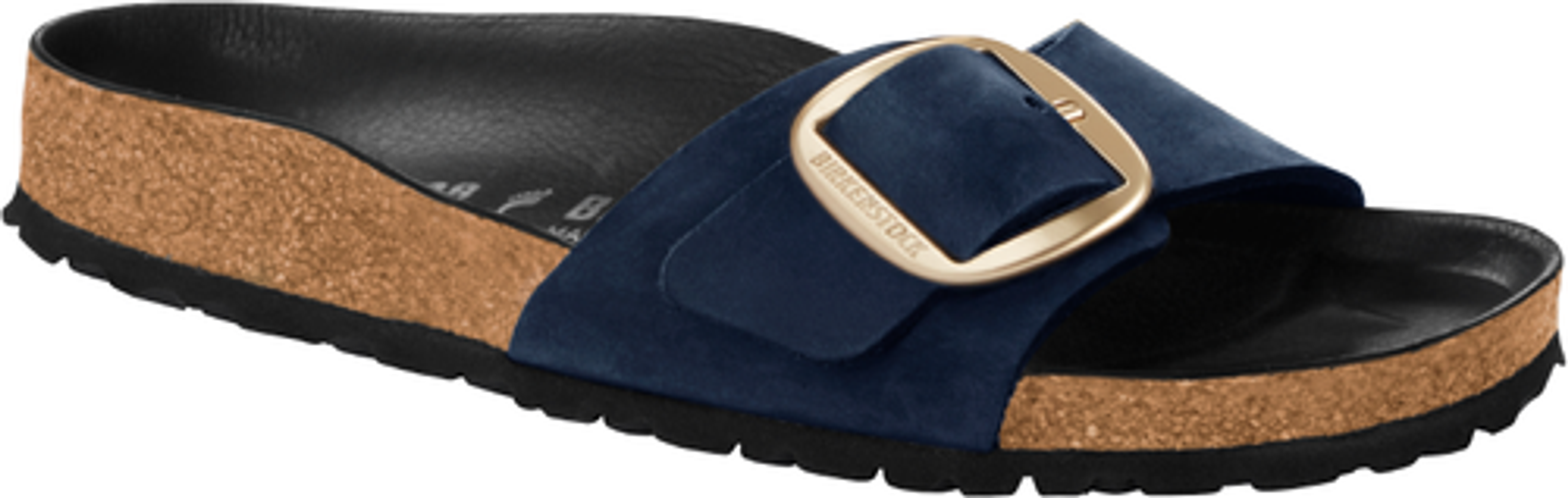 Birkenstock Madrid Big Buckle Mules blue Nubuck leather - Bartel-Shop