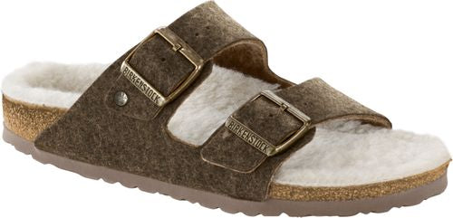 Birkenstock mule Arizona doubleface khaki wool - Bartel-Shop