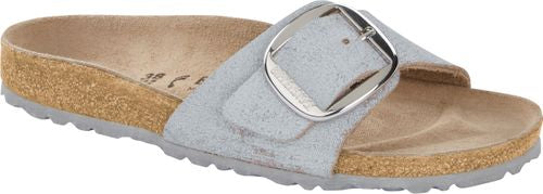 Birkenstock MadridBIG BUCKL washed metallic blue silver - Bartel-Shop