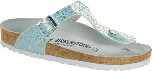 Birkenstock thong sandal Gizeh BF metallic stones aqua - Bartel-Shop