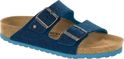 Birkenstock mule Arizona doubleface blue wool - Bartel-Shop