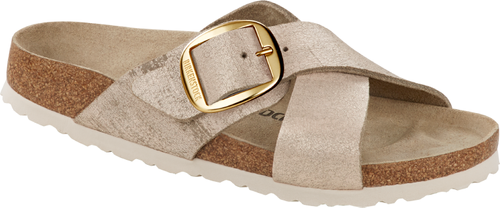 Birkenstock mule Siena Big Buckle washed metallic rose gold - Bartel-Shop