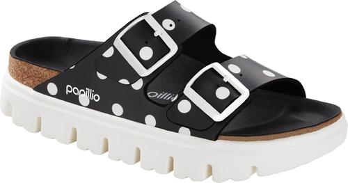 Birkenstock Papillio mule Arizona chunky black white - Bartel-Shop