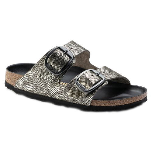 Birkenstock Arizona Big Buckle Royal Python Gray Red Suede Leather Sandals Slides Snake Shoes - Bartel-Shop