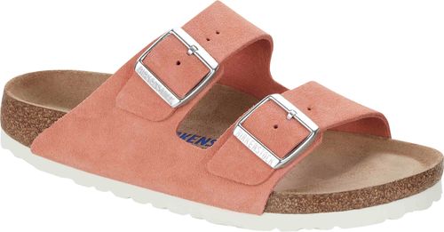 Birkenstock Arizona Tulum Coral Peach Suede Leather SFB Sandals Slides Slingback - Bartel-Shop