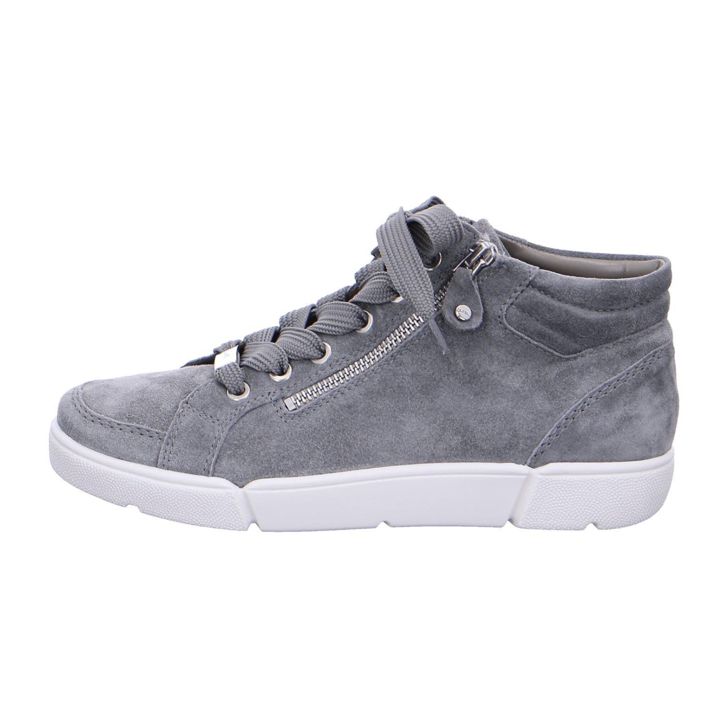 ARA ROM Women's Sneakers in Grey Nubuck Leather with Lace-Up Closure and Cold-Weather Lined Interior