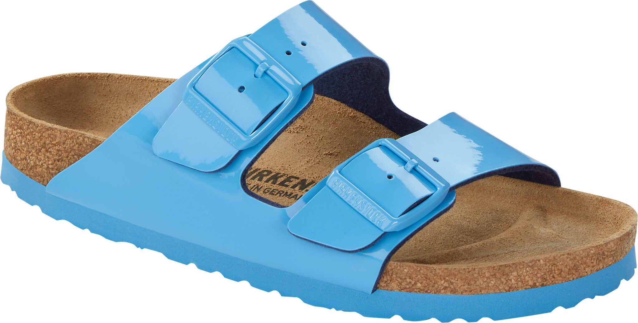 Birkenstock Arizona Gizeh Sky Blue Candy Pink Patent Sandals Slides Birko Flor - Bartel-Shop