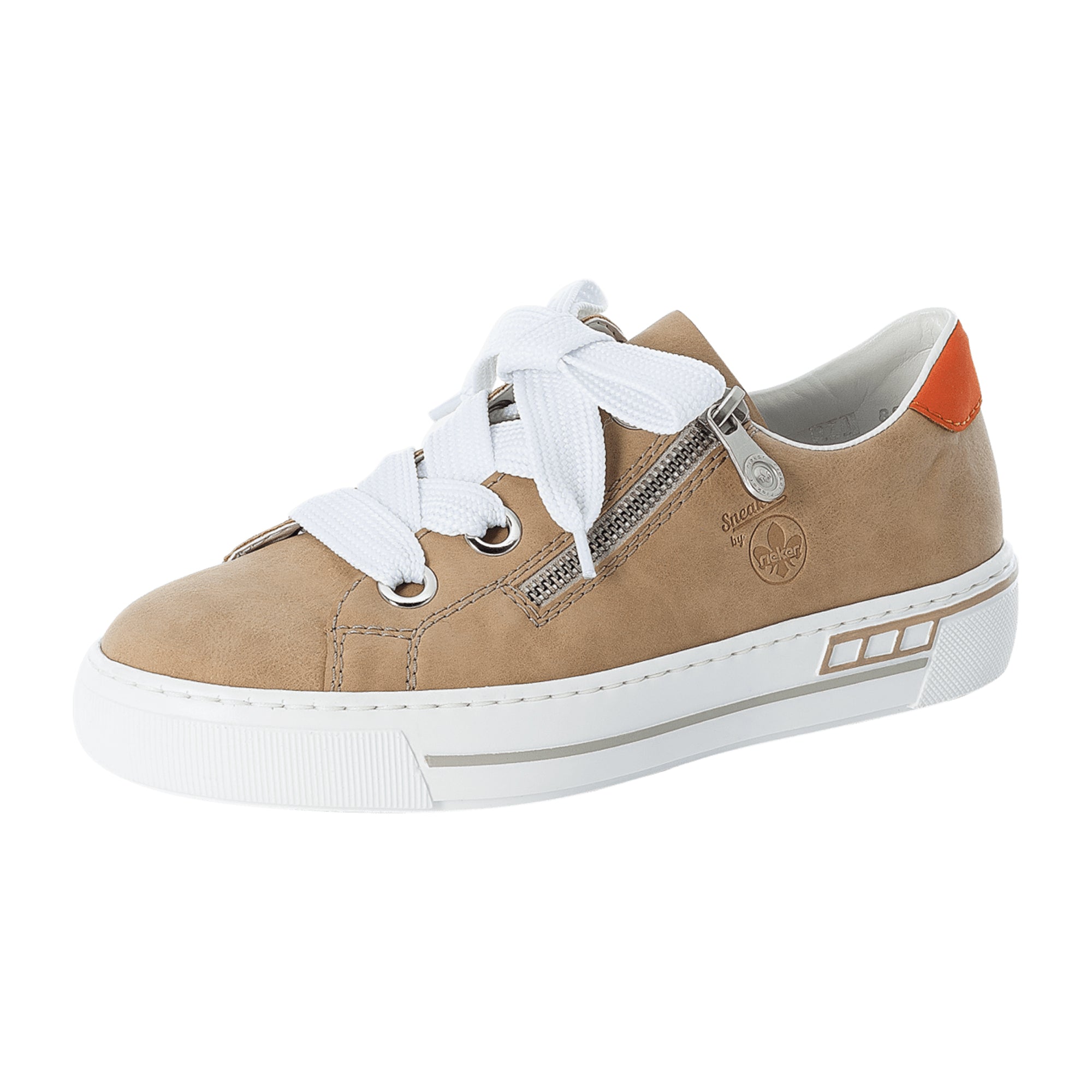 Rieker Women's Beige Sneakers L88A0-62 Comfortable Synthetic Casual Shoes