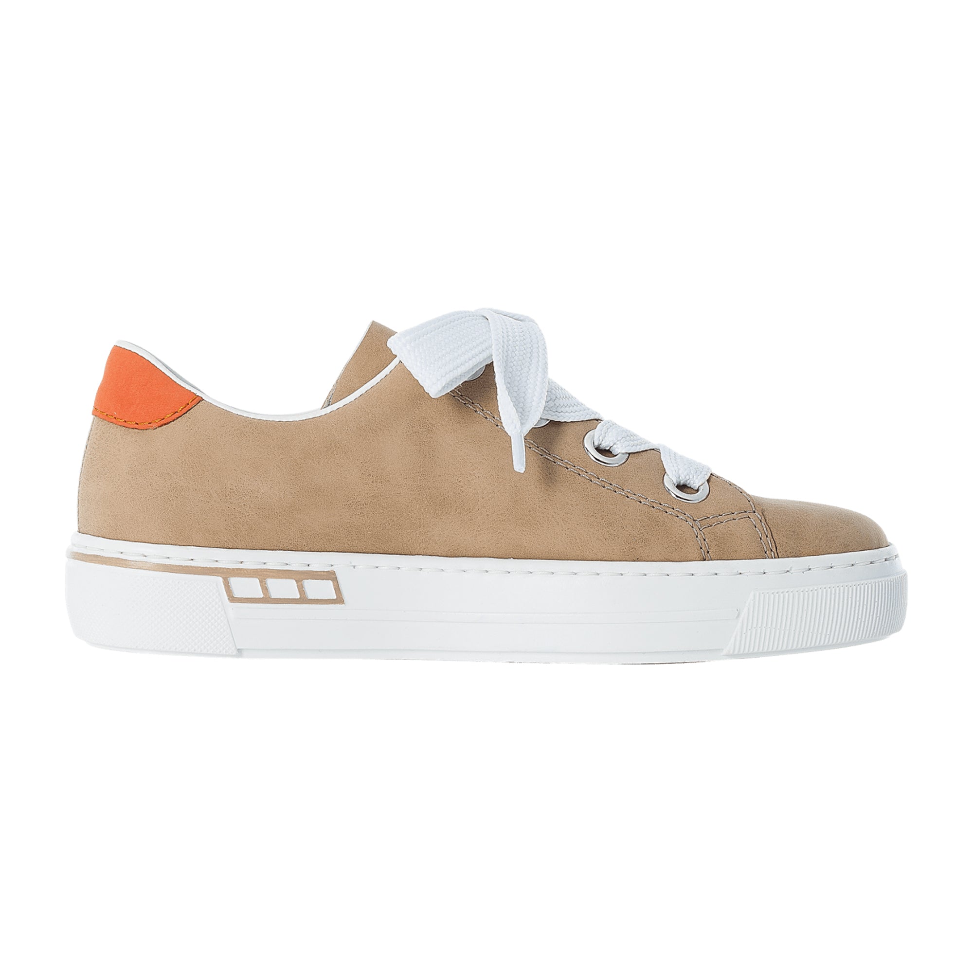 Rieker Women's Beige Sneakers L88A0-62 Comfortable Synthetic Casual Shoes