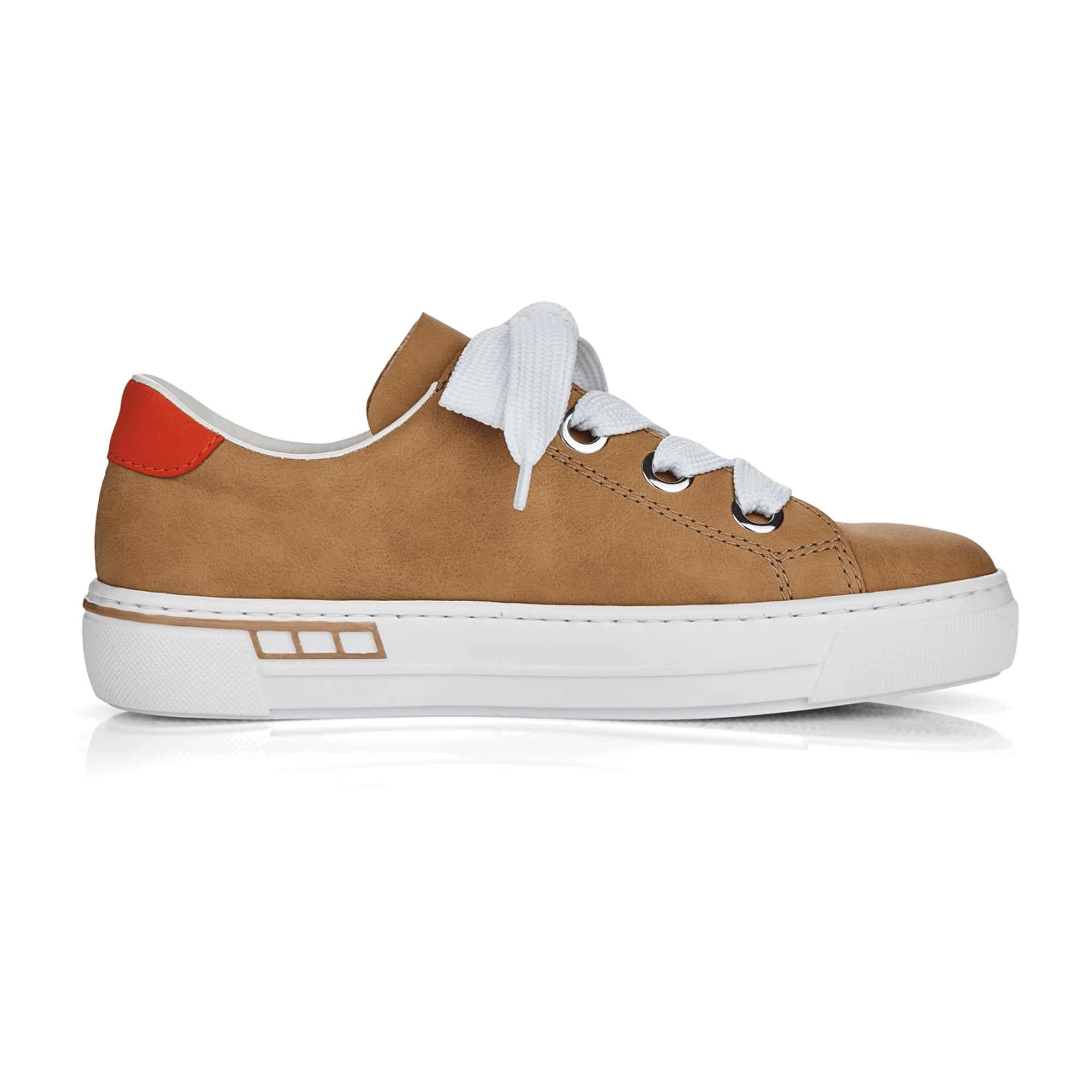 Rieker Women's Beige Sneakers L88A0-62 Comfortable Synthetic Casual Shoes