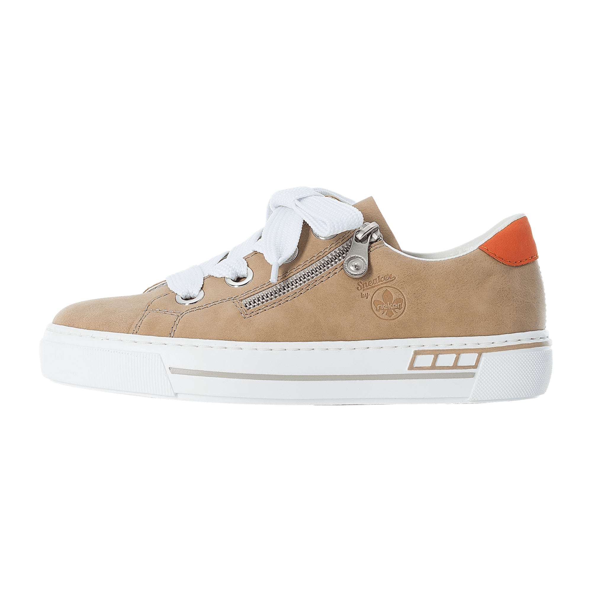 Rieker Women's Beige Sneakers L88A0-62 Comfortable Synthetic Casual Shoes
