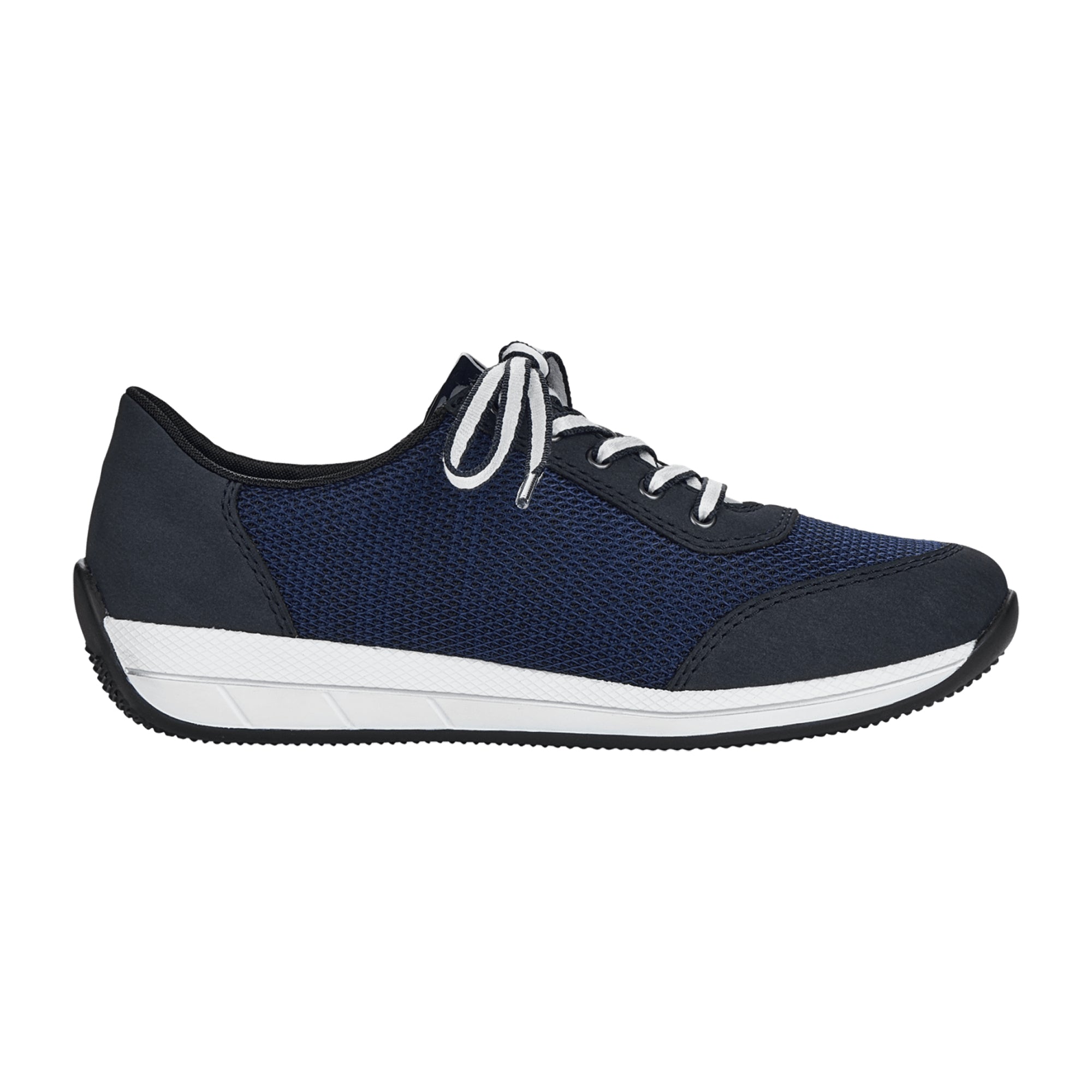Rieker Women's Casual Blue Lace-Up Shoes with Zipper and Cushioned Sole
