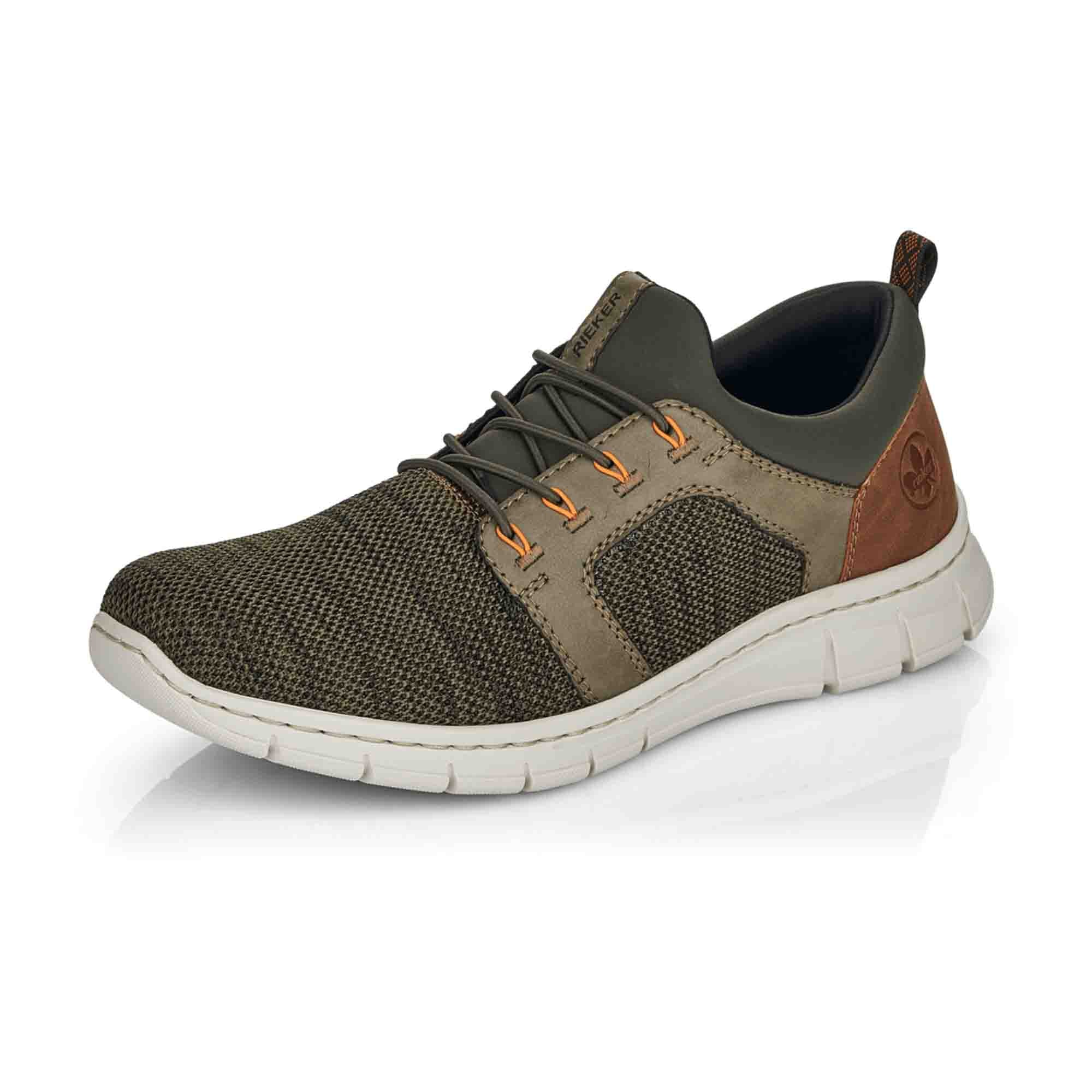 Rieker Men's Green Slip-On Shoes with Soft Textile and Synthetic Upper