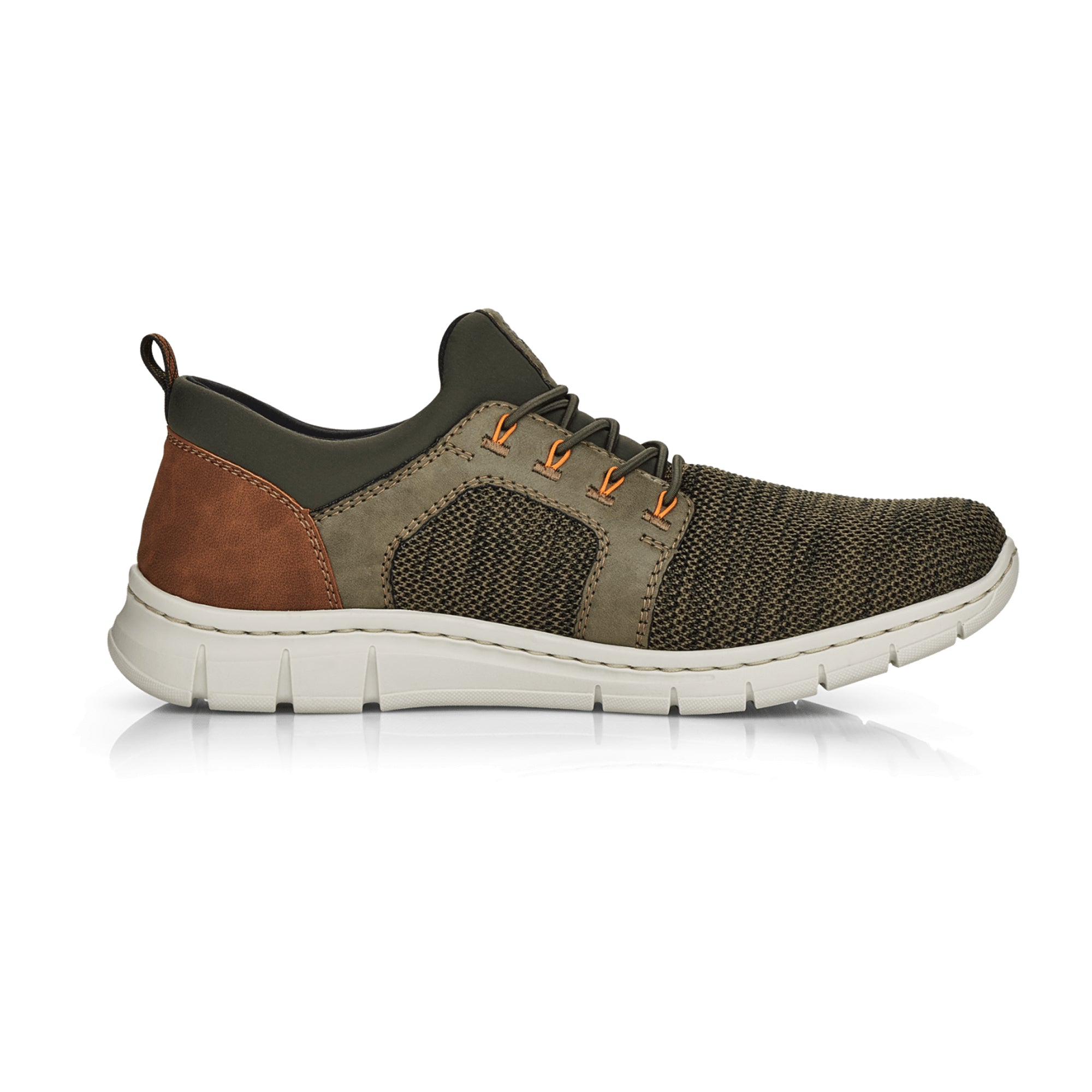 Rieker Men's Green Slip-On Shoes with Soft Textile and Synthetic Upper